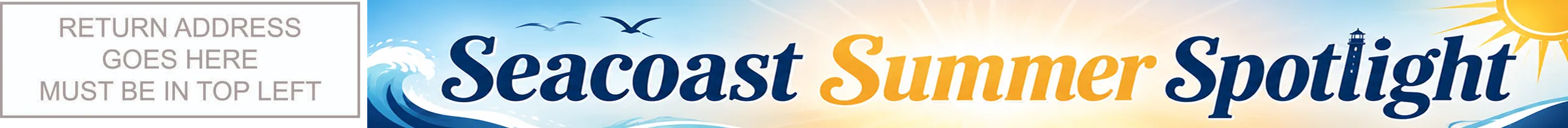 Seacoast Summer Spotlight banner with return address